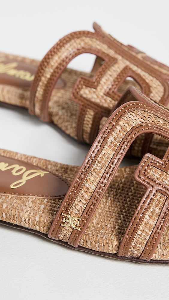Sandal nữ Sam Edelman Women’s Bay Slip-On Flat Leather Casual Sandals Color Tan Raffia - Giày nữ xuất dư Âu, Mỹ