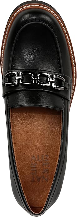 Giày nữ VNXK Naturalizer Womens Cabana Lug Sole Slip on Loafer Color Black Smooth - Giày nữ xuất Mỹ, Âu