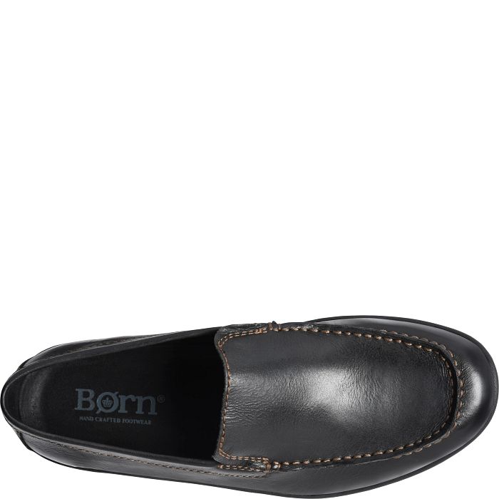 Giày nam da thật Born Men's Caleb Leather Loafer Color Black (Negro) - Giày nam xuất khẩu Mỹ, Eu