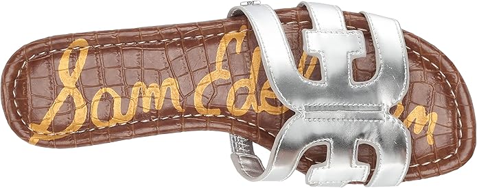 Sandal nữ Sam Edelman Women's Bay Flat Sandal Color Liquid Soft Silver - Giày nữ xuất dư Âu, Mỹ