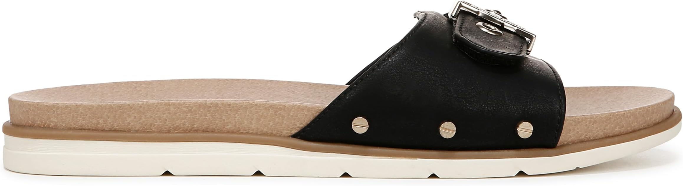 Dép nữ quai ngang Dr Scholl's Women Nice Iconic Flat Slide Sandals Black Faux Leather   - Giày dép xuất dư Mỹ, EU