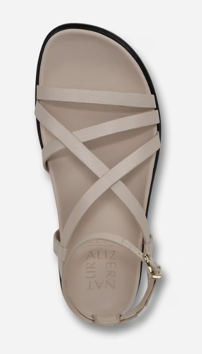 Sandal nữ Naturalizer Women's Fame Sandal Color Ivory Mist Faux Leather- Giày nữ xuất dư Âu, Mỹ