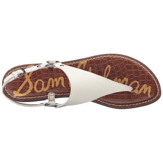 Sandal nữ Sam Edelman Women's Greta Flat Sandal Color Bright White Leather - Giày xuất Mỹ