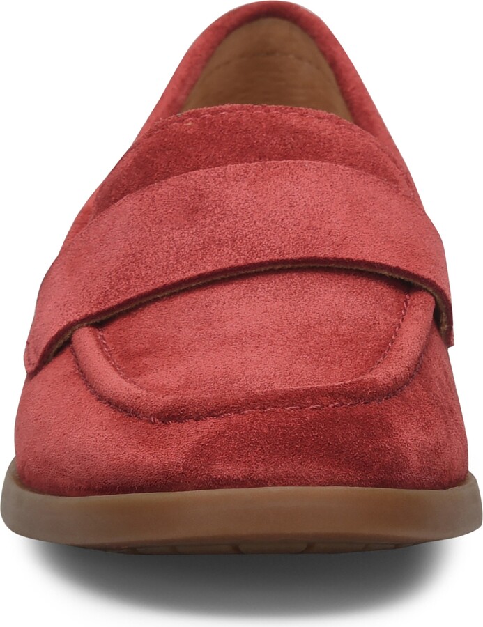 Giày lười nữ da thật Børn Apron Toe Loafer màu đỏ đậm - Giày da xuất khẩu Mỹ, Âu
