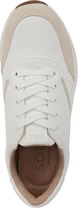 Giày nữ VNXK SOUL Naturalizer Womens Jackson Lace Up Sneakers Color White/Beige - Giày nữ xuất Mỹ, Âu