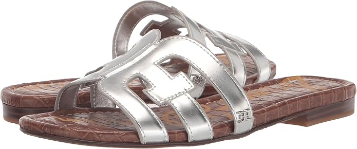 Sandal nữ Sam Edelman Women's Bay Flat Sandal Color Liquid Soft Silver - Giày nữ xuất dư Âu, Mỹ