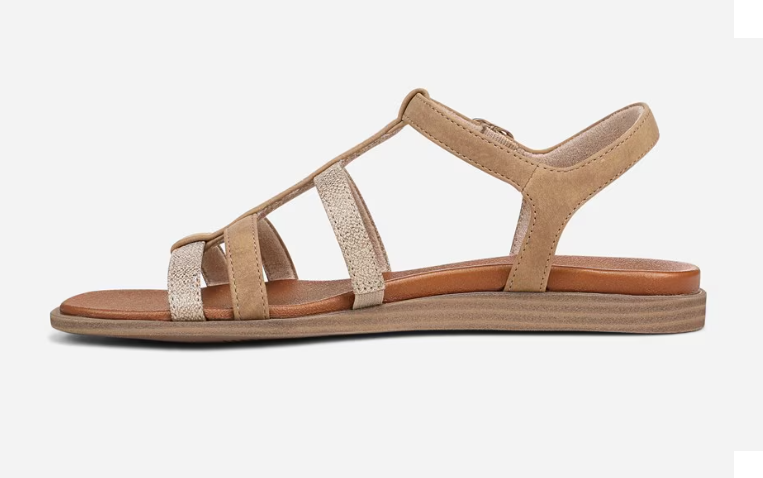 Sandal nữ Naturalizer womens Julia Strappy Sandal Color Birchwood Brown Faux Leather - Giày nữ xuất dư Âu, Mỹ