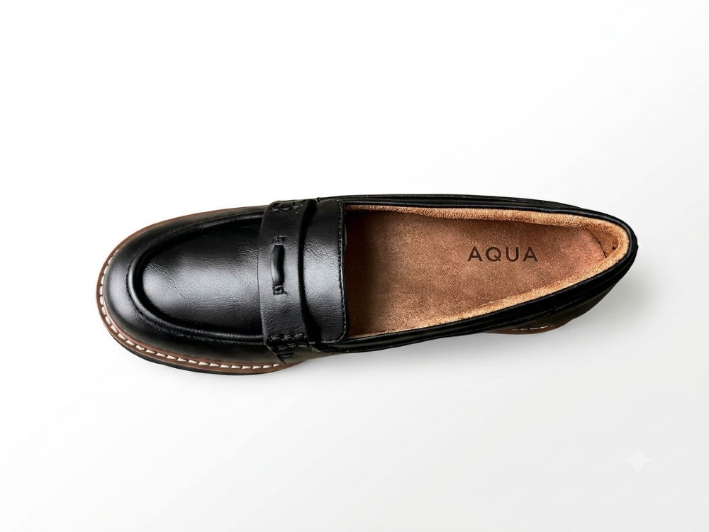 Giày nữ VNXK SOUL Naturalizer Womens Committed Lug Loafer Color Black Faux Leather - Giày nữ xuất Mỹ, Âu