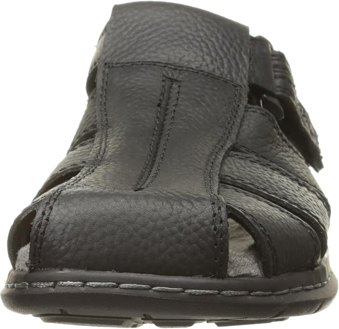 Sandal nam da thật Dr. Scholl's Mens Gaston Leather Casual Fisherman Sandals Black Leather - Giày nam xuất khẩu Âu, Mỹ