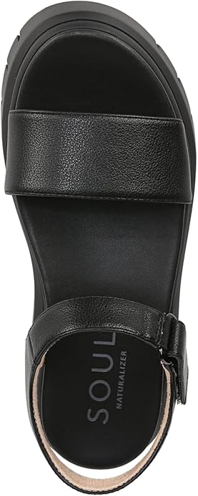 Sandal nữ Naturalizer Womens Sandales plates Poppi avec sangles de cheville pour femme Color Black - Giày nữ xuất dư Âu, Mỹ