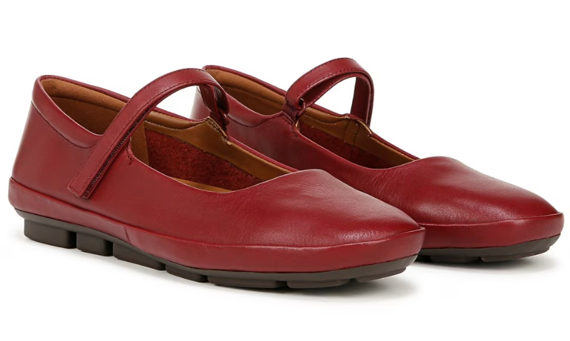 Giày nữ Naturalizer Women's Behold Mary Jane Ballet Flat Color Cranberry Leather - Giày nữ xuất Mỹ, Âu