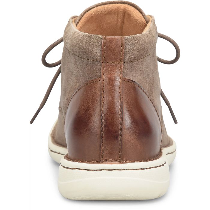 Giày nam da thật BORN Men's, Theo Boot Taupe Brown Combo đế siêu nhẹ, siêu êm - Giày nam xuất khẩu Mỹ, Eu