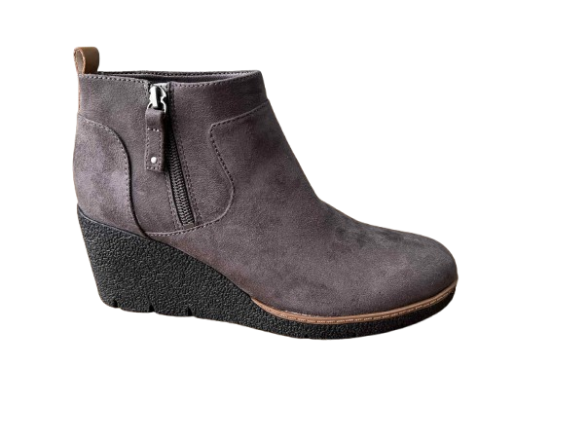 Boot nữ  Dr. Scholl's Shoes Women's Bianca Wedge Bootie Brown Smooth - Giày nữ xuất khẩu Âu, Mỹ