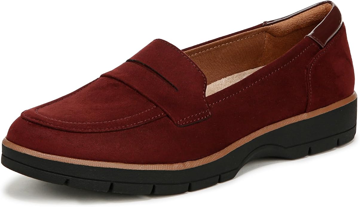 Giày nữ da bò thật VNXK Dr. Scholl's Shoes Women's Nice Day Loafer Color California Wine - Giày da xuất khẩu Mỹ