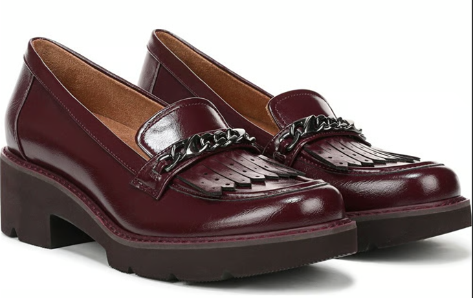 Giày nữ VNXK SOUL Naturalizer Womens Celia Lug Loafer Color Wine Red Faux Leather - Giày nữ xuất Mỹ, Âu
