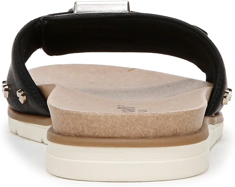 Dép nữ quai ngang Dr Scholl's Women Nice Iconic Flat Slide Sandals Black Faux Leather   - Giày dép xuất dư Mỹ, EU