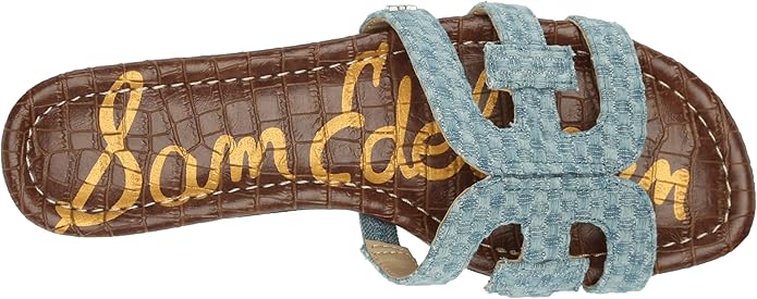 Sandal nữ Sam Edelman Women's Bay Slide Sandal Color Montrose Blue Denim - Giày nữ xuất dư Âu, Mỹ