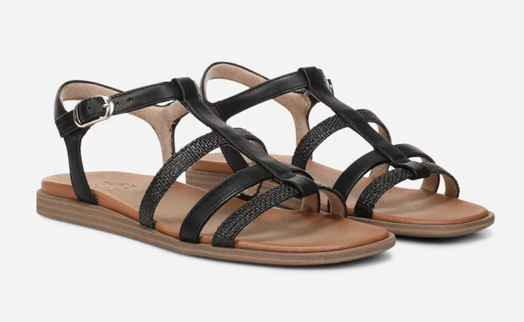 Sandal nữ Naturalizer womens Julia Strappy Sandal Color Black - Giày nữ xuất dư Âu, Mỹ