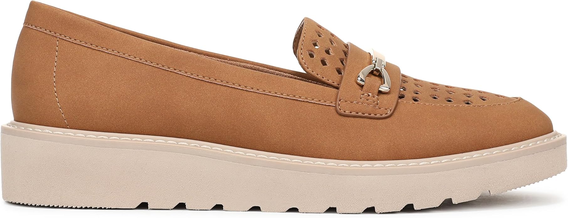 Giày nữ VNXK siêu nhẹ, siêu êm, siêu thoáng Naturalizer Women's Elin Loafer Color Brown Perforated - Giày nữ xuất Mỹ, Âu