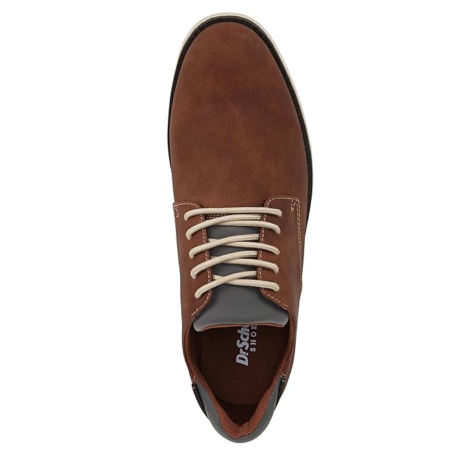 Giày nam da thật Dr. Scholl's Shoes Men's Sync Oxford Color Dark Tan Faux Leather- Giày nam xuất khẩu Mỹ, Eu
