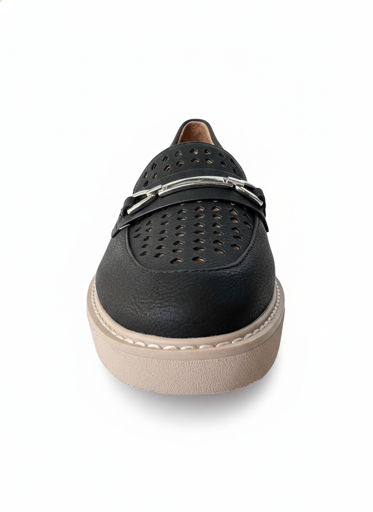 Giày nữ VNXK siêu nhẹ, siêu êm, siêu thoáng Naturalizer Women's Elin Loafer Color Black - Giày nữ xuất Mỹ, Âu