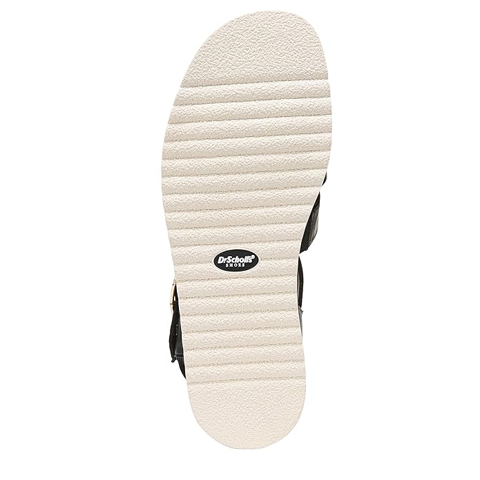 Sandal nữ Dr. Scholl's Shoes Women's Island Glow Strappy Flat Sandal Colour Black Smooth - Giày xuất dư Mỹ