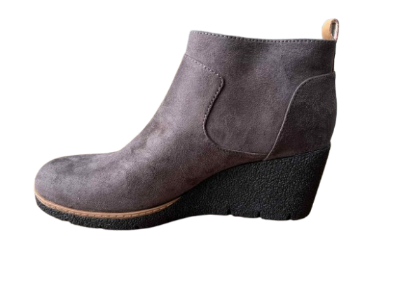 Boot nữ  Dr. Scholl's Shoes Women's Bianca Wedge Bootie Brown Smooth - Giày nữ xuất khẩu Âu, Mỹ
