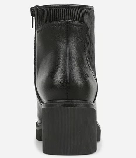Boot cao cổ nữ da thật Naturalizer Janet Water Repellent Platform Bootie Color Black Embossed Leather- Giày nữ xuất khẩu Âu, Mỹ