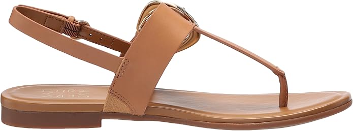 Sandal nữ Naturalizer Womens Taylor T-Strap Slingback Flat Sandal Color Saddle Tan Brown - Giày nữ xuất dư Âu, Mỹ