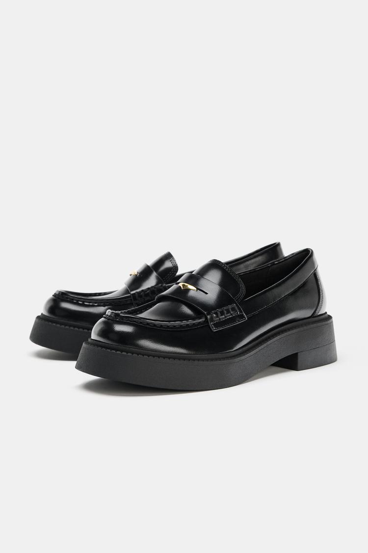 Giày nữ VNXK ZR CHUNKY SOLE LOAFERS, Black  - Giày nữ xuất khẩu Âu, Mỹ
