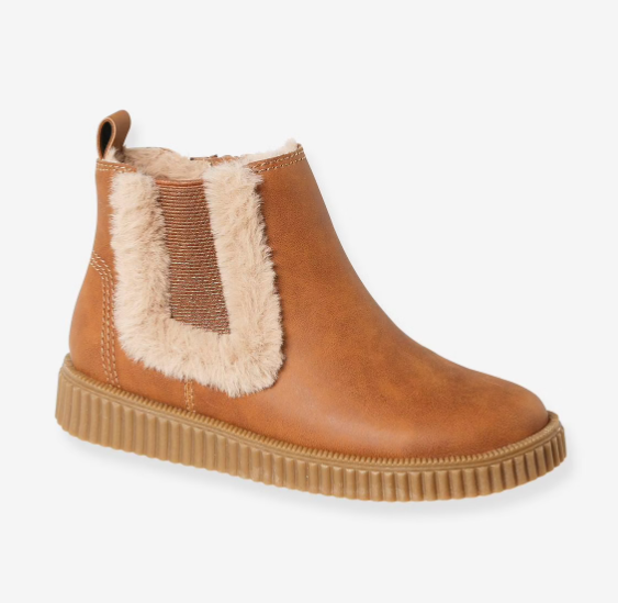Giày Bé Gái Chelsea Boots Mùa Đông – Lót Lông, Khóa Zip &amp; Chun Co Giãn | Vertbaudet Chính Hãng