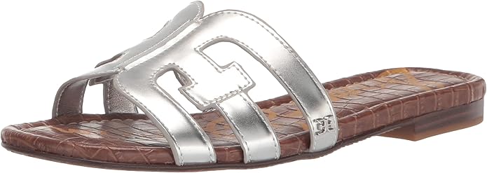 Sandal nữ Sam Edelman Women's Bay Flat Sandal Color Liquid Soft Silver - Giày nữ xuất dư Âu, Mỹ