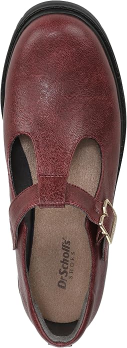 Giày nữ da bò thật VNXK Dr. Scholl's Bring It Jane Mary Jane Shoe, Burgundy Dark Red - Giày da xuất khẩu Mỹ