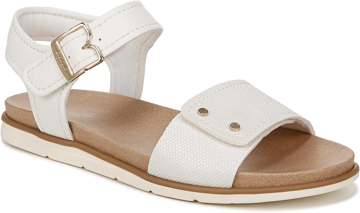 Sandal nữ quai dán Dr. Scholl's Sandales plates Nicely Sun pour femme màu trắng - Giày xuất dư Mỹ