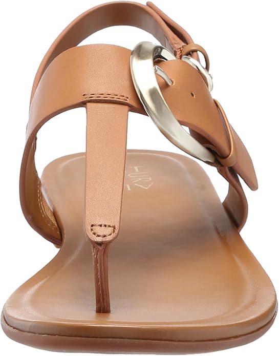 Sandal nữ Naturalizer Womens Taylor T-Strap Slingback Flat Sandal Color Saddle Tan Brown - Giày nữ xuất dư Âu, Mỹ