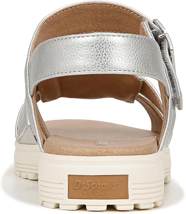 Sandal nữ Dr. Scholl's Shoes Women's Sheena Wedge Sandal Color Metallic Silver - Giày xuất dư Mỹ