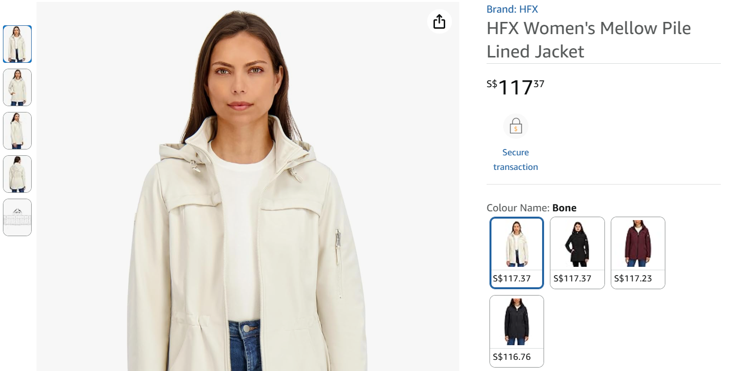 Áo Khoác Nữ Xuất Dư Âu, Mỹ HFX Women’s Mellow Pile Lined Jacket – Siêu Ấm, Siêu Đẹp, Siêu Tiết Kiệm
