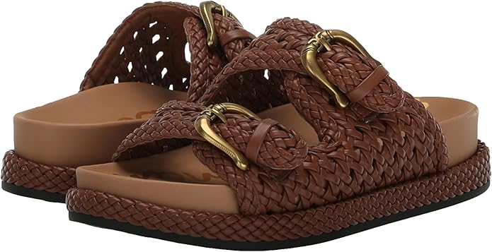 Sandal nữ Sam Edelman Reid womens Slide Sandal Color Spiced Rum - Giày nữ xuất dư Âu, Mỹ