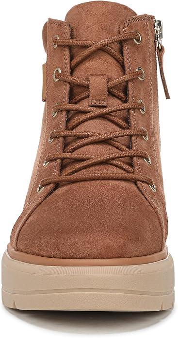 Boot nữ VNXK da bò thật Dr. Scholl's Nice Day Max Alpine Lace-Up Short Boots Color Honey Brown- Hàng xuất Mỹ