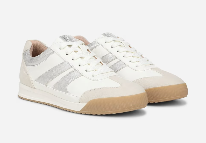 Giày nữ VNXK Naturalizer Women's Garnet Sneaker Color White/Silve Faux Nubuck - Giày nữ xuất Mỹ, Âu