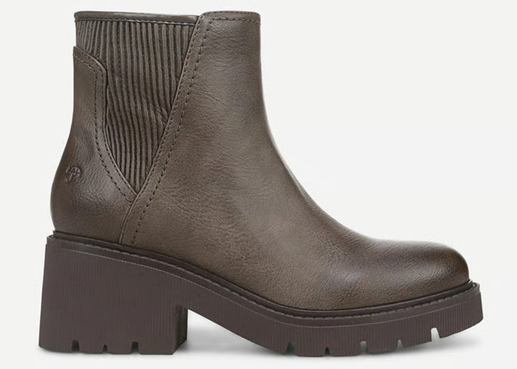 Boot cao cổ nữ da thật Naturalizer Janet Water Repellent Platform Bootie Color Mushroom Grey Leather- Giày nữ xuất khẩu Âu, Mỹ