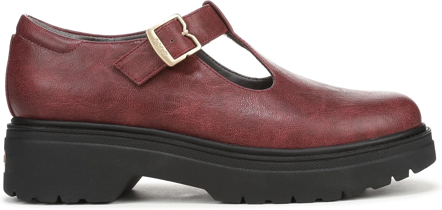 Giày nữ da bò thật VNXK Dr. Scholl's Bring It Jane Mary Jane Shoe, Burgundy Dark Red - Giày da xuất khẩu Mỹ
