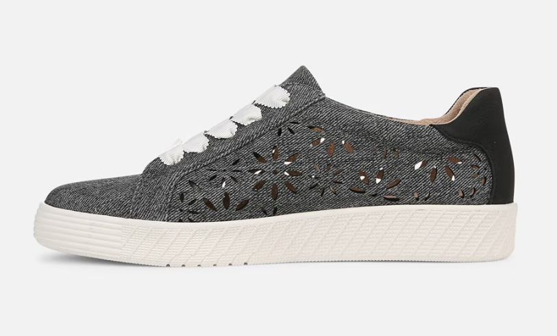 Giày Sneaker Nữ SOUL Neela-Perf Sneaker Color Black Denim Pattern Faux Leather - Giày nữ xuất khẩu Âu, Mỹ