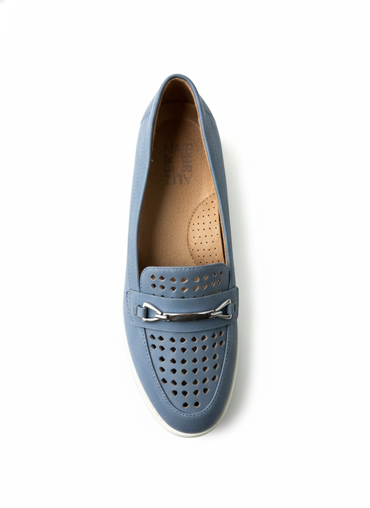 Giày nữ VNXK siêu nhẹ, siêu êm, siêu thoáng Naturalizer Women's, Isla Loafer Color Lux Navy Faux Leather - Giày nữ xuất Mỹ, Âu