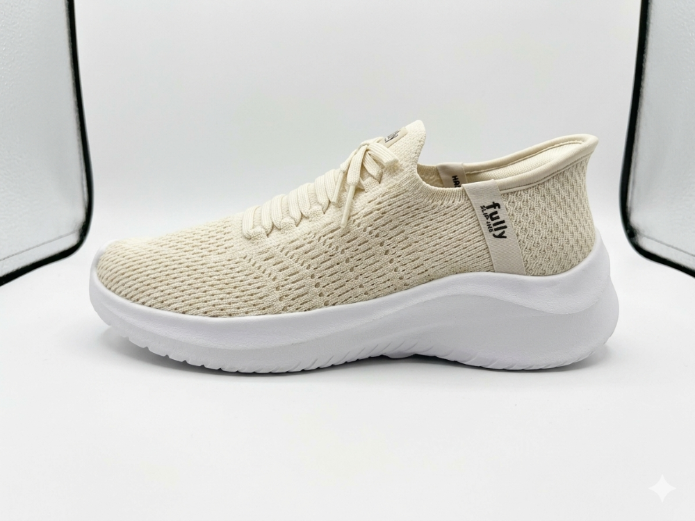 Giày thể thao nữ Fully Go Walk slip-on sneakers for women siêu nhẹ, siêu êm màu be