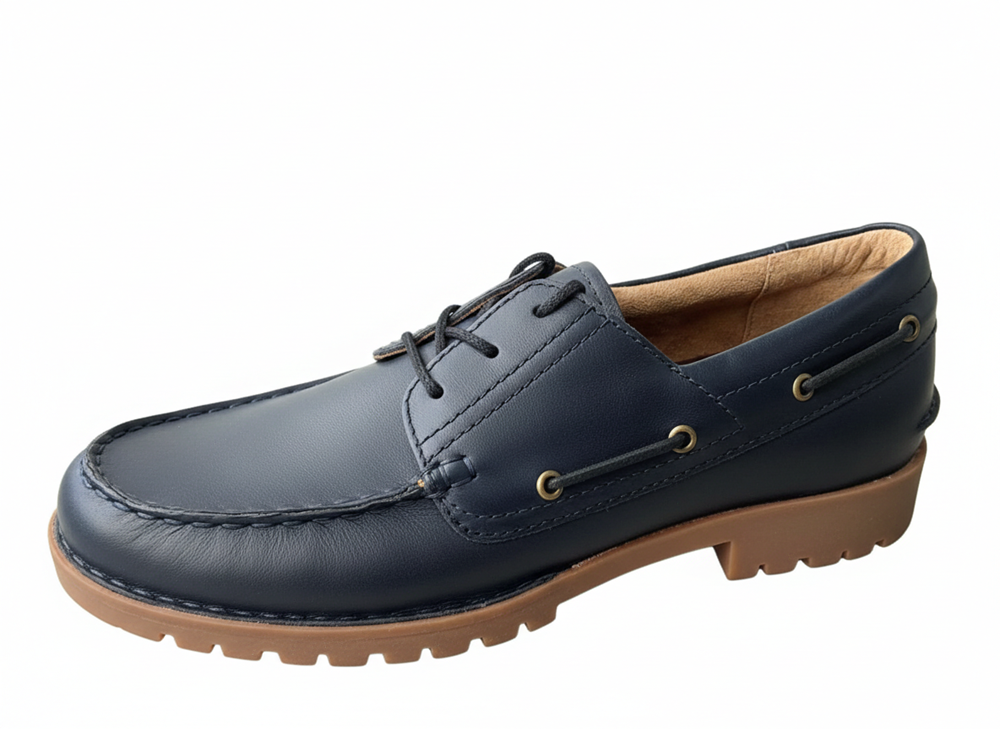 Giày nam da thật Born Men's Explorer 3-Eye Color Navy (Blue) - Giày nam xuất khẩu Mỹ, Eu