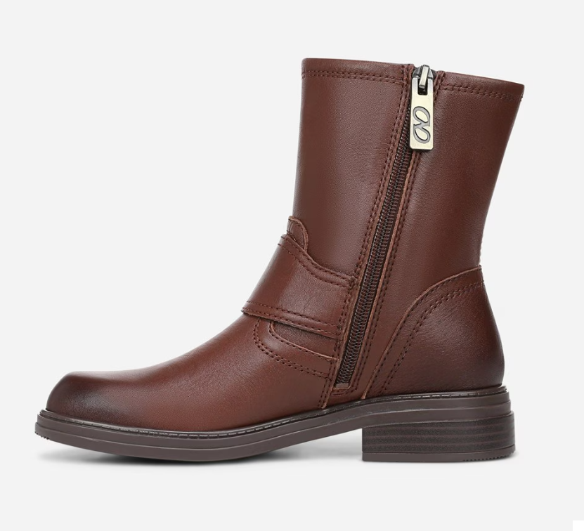 Boot nữ Naturalizer Women's Optimus Moto Boot Color Cappuccino Brown Leather - Giày nữ xuất khẩu Âu, Mỹ