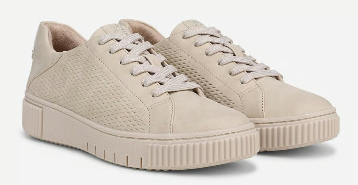 Giày nữ VNXK Naturalizer Women's Turner-Lace Sneaker Color Porcelain Beige Faux Leather - Giày nữ xuất Mỹ, Âu