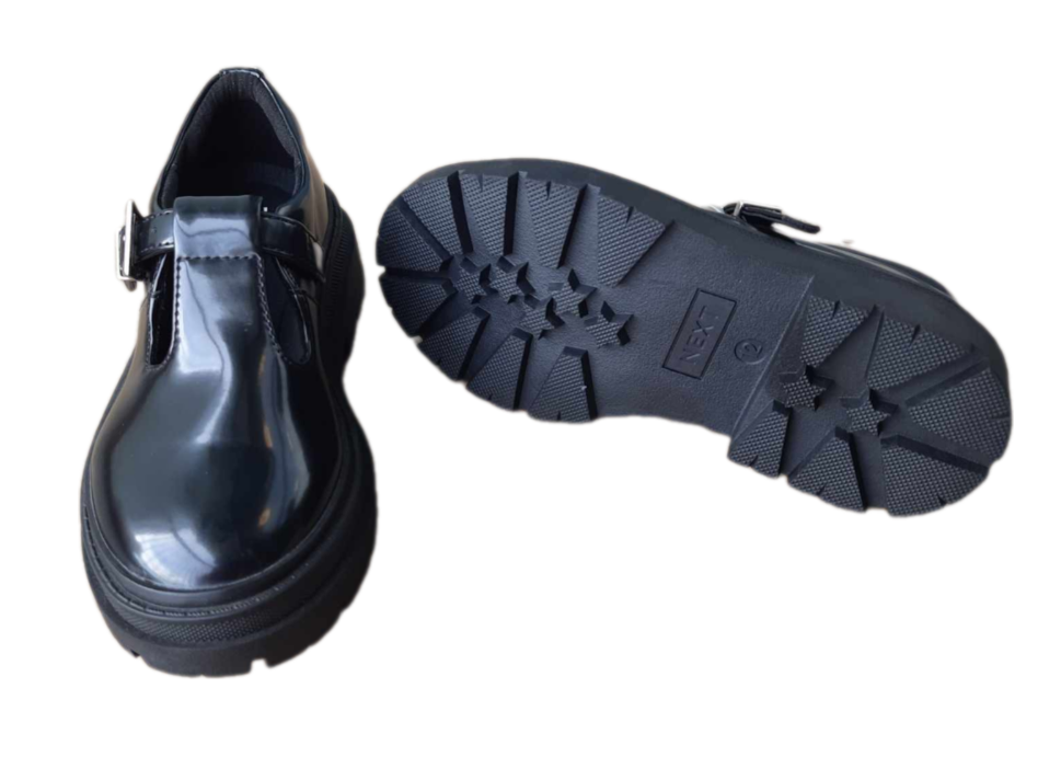 Giày bé gái size 12 da thật đen bóng hãng DKNY - Giày trẻ em xuất khẩu Mỹ, EU