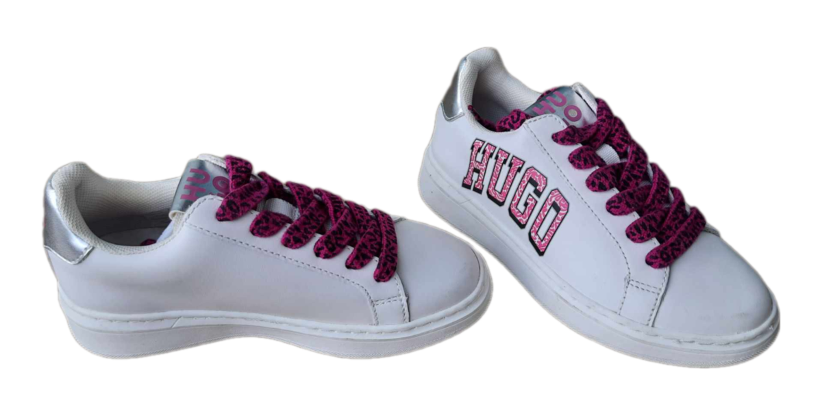 Giày bé gái size 31 - Giày thể thao Hugo màu trắng - Giày trẻ em xuất khẩu Mỹ, EU